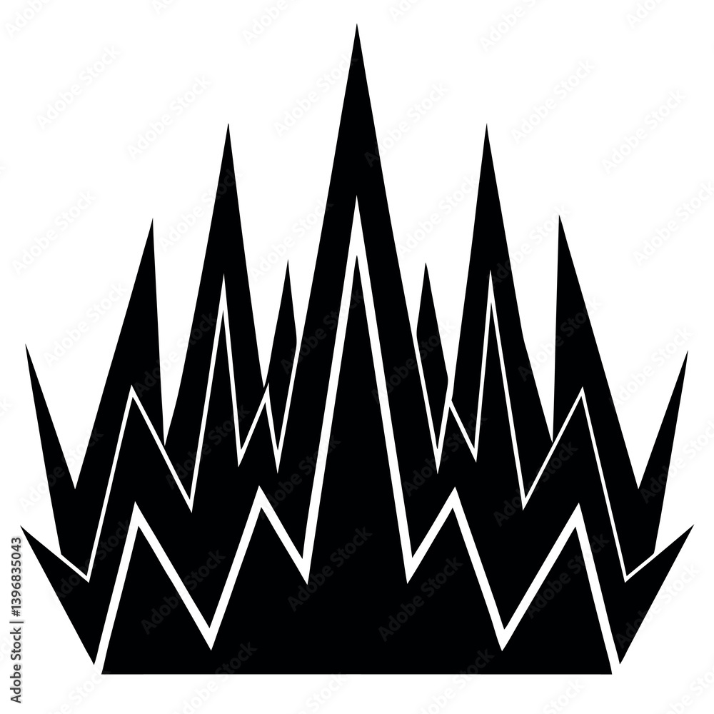 Silhouette-of-a-pulse-pattern--bold-jagged.