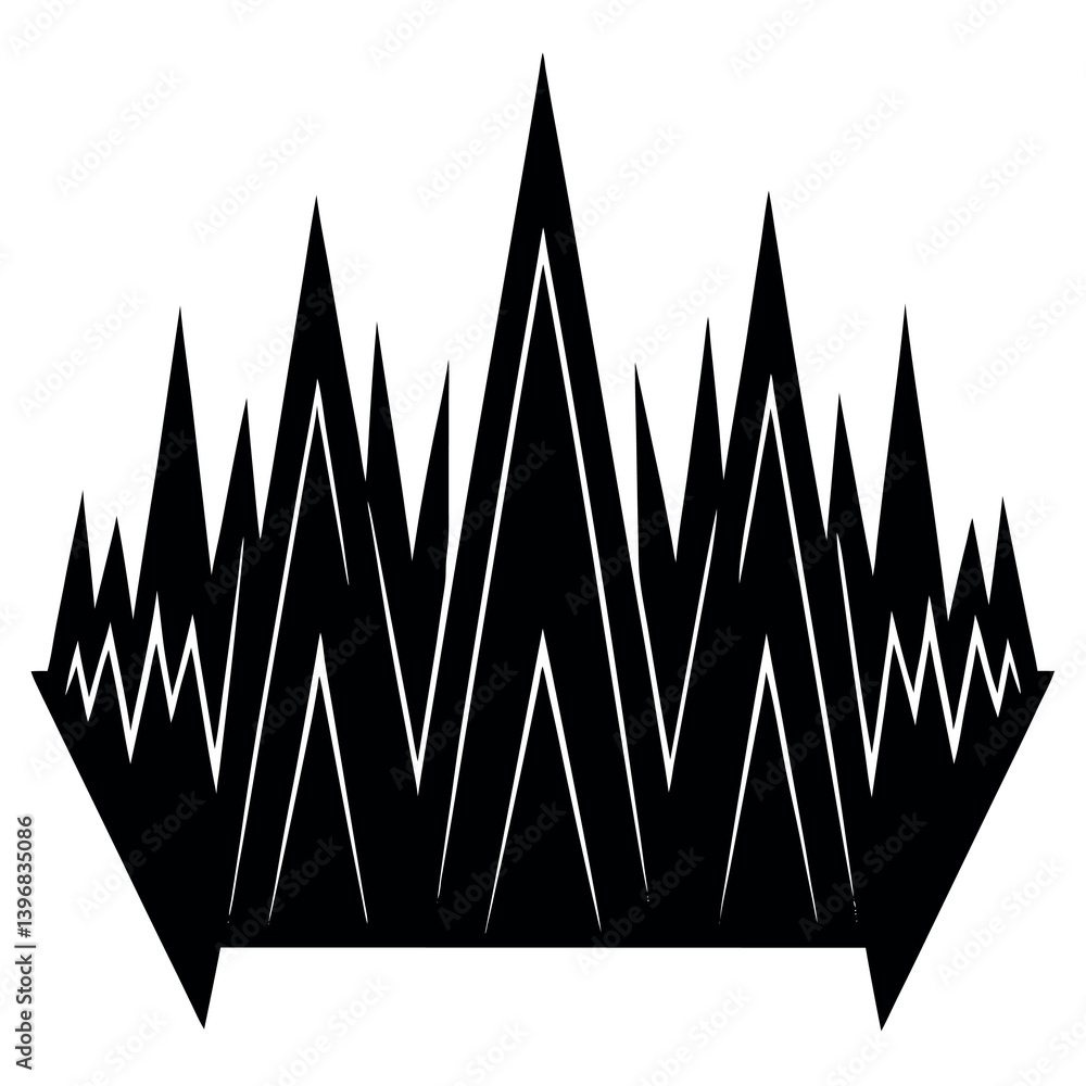 Silhouette-of-a-pulse-pattern--bold-jagged.