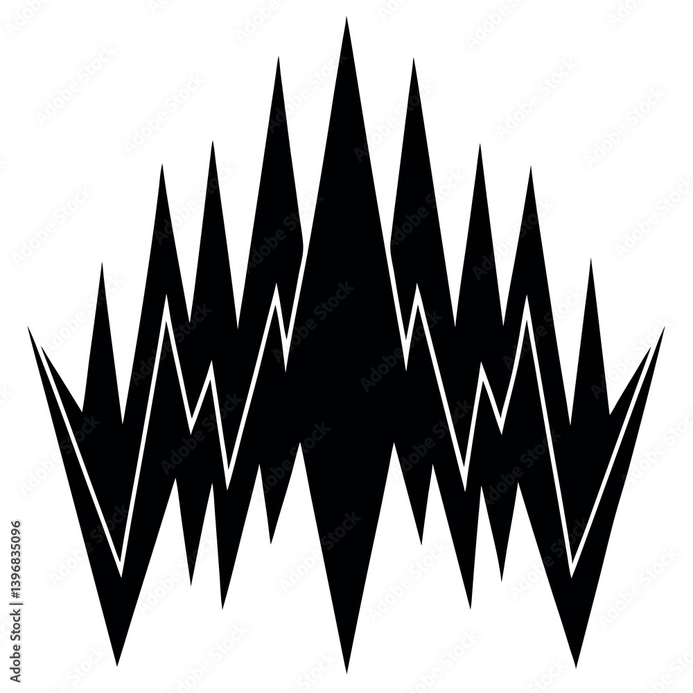 Silhouette-of-a-pulse-pattern--bold-jagged.
