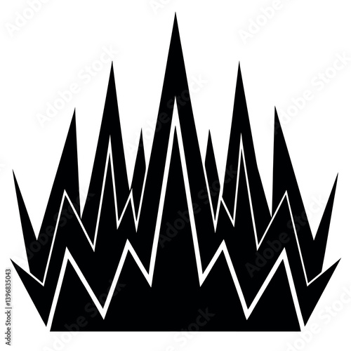 Obraz na płótnie Silhouette-of-a-pulse-pattern--bold-jagged. w salonie