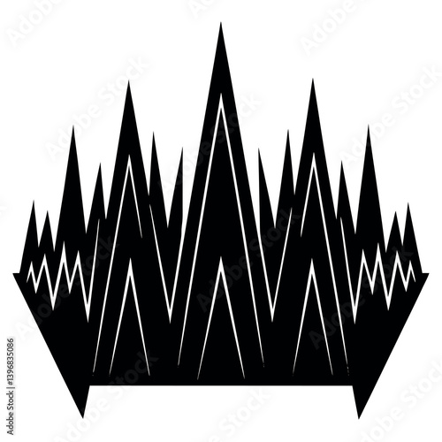 Obraz na płótnie Silhouette-of-a-pulse-pattern--bold-jagged. w salonie