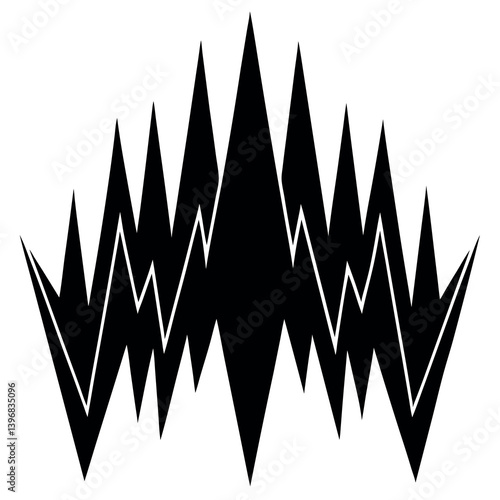 Obraz na płótnie Silhouette-of-a-pulse-pattern--bold-jagged. w salonie