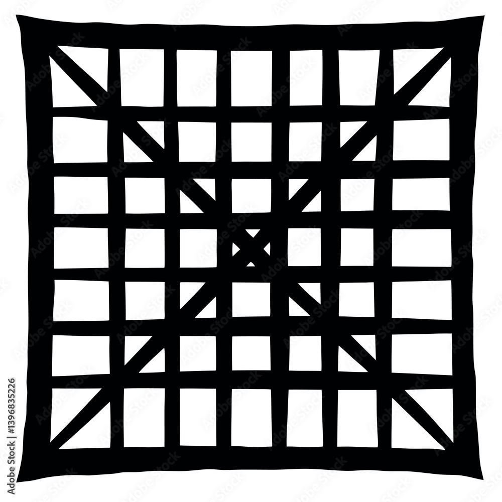 Silhouette-of-a-square-grid-pattern sharp.