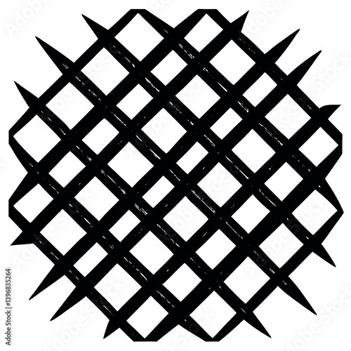 Obraz na płótnie Silhouette-of-a-square-grid-pattern sharp. w salonie