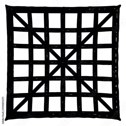 Obraz na płótnie Silhouette-of-a-square-grid-pattern sharp. w salonie