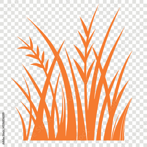 Obraz na płótnie Orange-grass-shapes-no-background w salonie