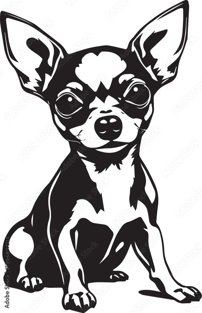 Chihuahua dog . Hand drawn vector illustration Chihuahua dog . Hand drawn vector illustration