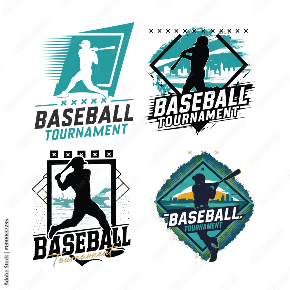 Obraz premium Baseball tournament template t-shirt illustration