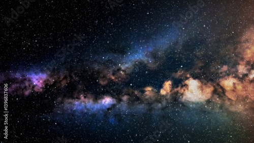 Obraz na płótnie Milky way stars and constellations with a galaxy background. w salonie