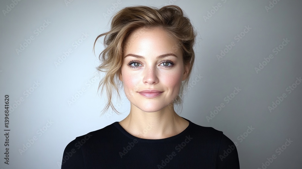 Woman with Blonde Hair Studio Lighting Portrait High Resolution Soft Focus Close-up View Natural Makeup Calm Pose Neutral Background Soft Neutral Tones Ideal for Beauty Ads Woman with Blonde Hair Studio Lighting Portrait High Resolution Soft Focus Close-up View Natural Makeup Calm Pose Neutral Background Soft Neutral Tones Ideal for Beauty Ads
