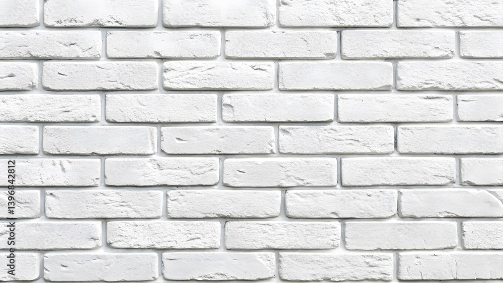 Obraz premium Architectural pattern of white brick wall urban setting image texture minimalist design close-up view visual aesthetics