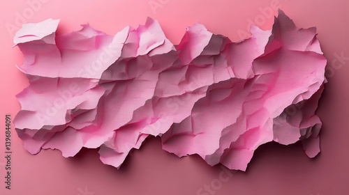 Wallpaper Mural Crumpled pink paper with rough edges, textured surface, casting shadows Torontodigital.ca