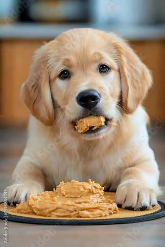 Puppy Eats Peanut Butter