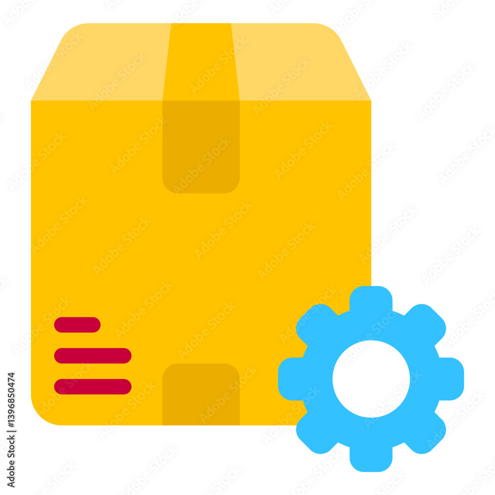 Delivery Package and Gear Icon Delivery Package and Gear Icon