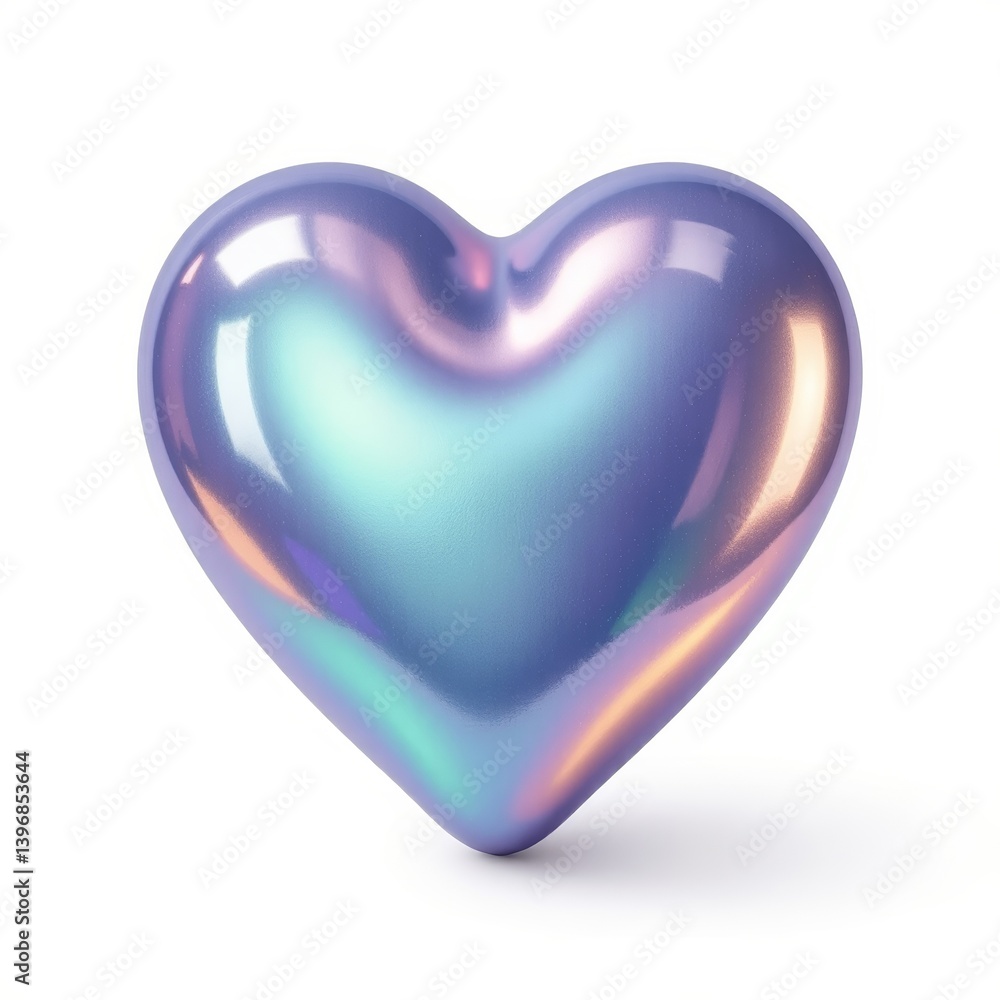 3D shiny heart shape on white background 3D shiny heart shape on white background