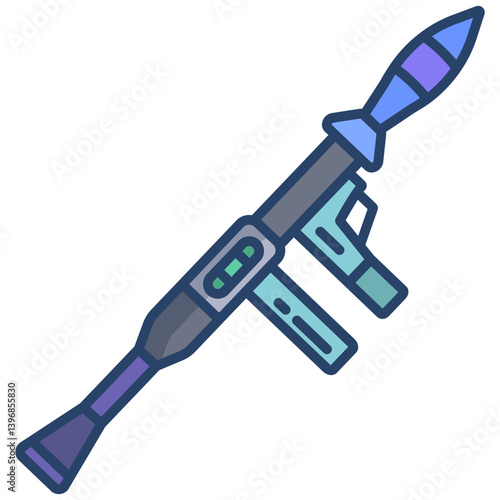 Linear color rocket launcher icon