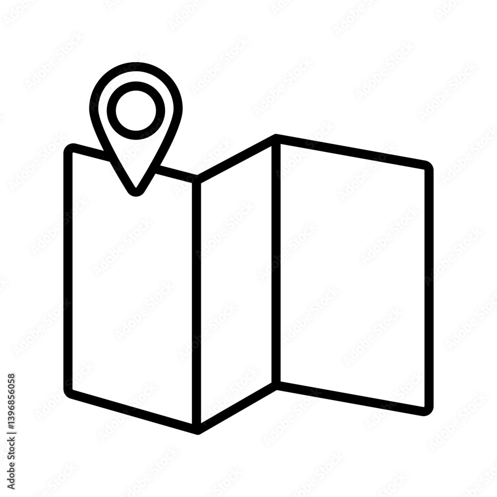 Location on map, black and line style icon. Specific locations marked on the map. Editable stroke width Location on map, black and line style icon. Specific locations marked on the map. Editable stroke width