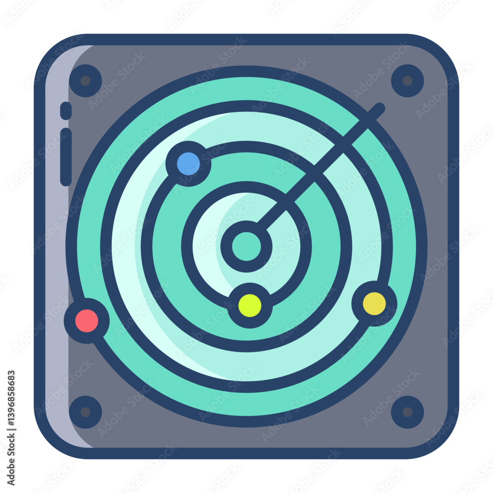 Linear color Radar icon Linear color Radar icon