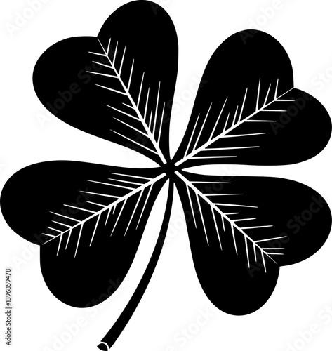 OutlineFilledVectorSign ofvs - four leaf clover vector icon . shamrock sign . good luck . saint patricks day . transparent . black outline and filled version .