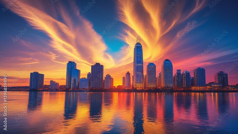 Fototapeta premium skyline at sunset