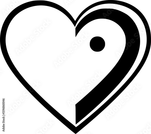 Outline Filled Vector Sign ofvs - hand drawn heart vector icon . valentine`s day . love romance sign . isolated transparent . black outline and filled version .