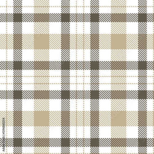Elegant Dark white & Highland putty Seamless Tartan Textile Design