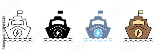 electric boat concept line icon. Simple element illustration.
