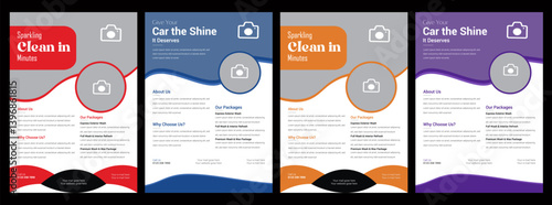 Creative car wash car detailing and rental flyer,Collection of car wash service internet advertising banner vector flat illustration,automobile wash service leaflet design,Car Cleaning Service Poster 