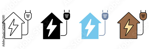home charging concept line icon. Simple element illustration.