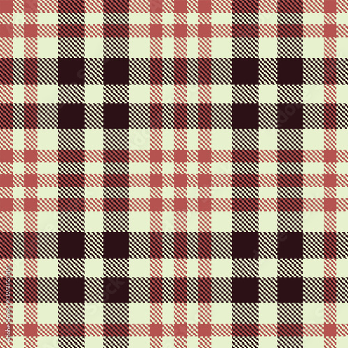 Iridescent eggshell and Muted dark salmon Seamless Tartan Textile Design