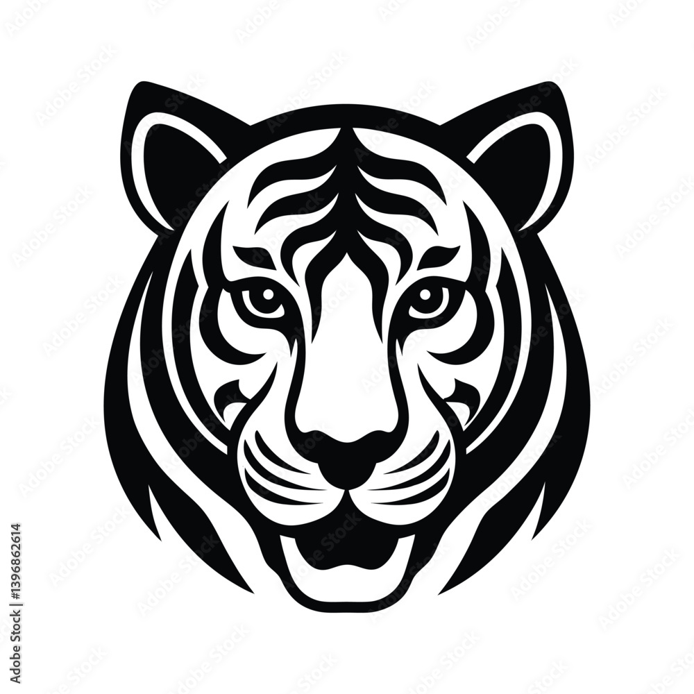 Obraz premium Silhouette art illustration of a tiger face.eps