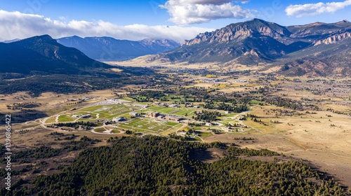 Aerial View of the Air Force Academy Campus and Surrounding Landscape