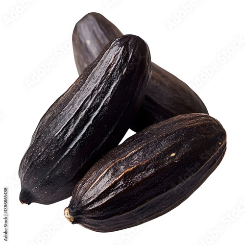 Wallpaper Mural Three Tonka beans on transparency background, showcasing their unique shape and texture Torontodigital.ca