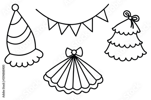 tulle party line art graceful depiction of festive moments