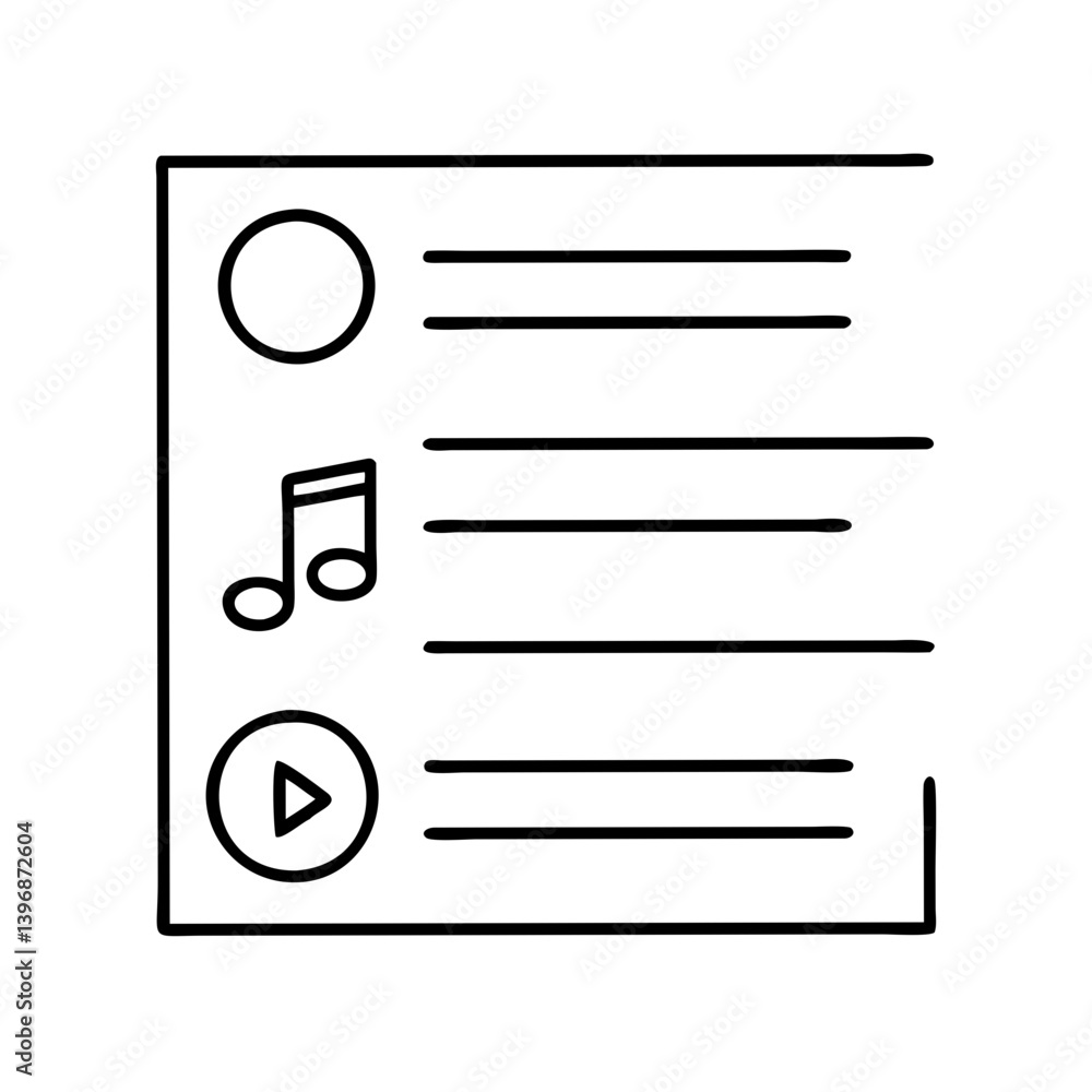 playlist icon, playlist line art - simple line art of playlist, perfect for playlist logos and icons playlist icon, playlist line art - simple line art of playlist, perfect for playlist logos and icons