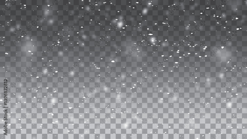 Png Vector heavy snowfall, snowflakes in different shapes and forms. Snow flakes, snow background. 