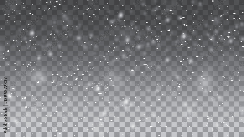 Vector snow. Snowfall, blizzard, winter, snowflakes 