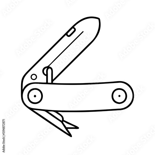 pocketknife icon, pocketknife line art - simple line art of pocketknife, perfect for pocketknife logos and icons