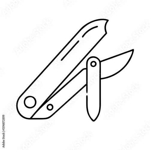 pocketknife icon, pocketknife line art - simple line art of pocketknife, perfect for pocketknife logos and icons
