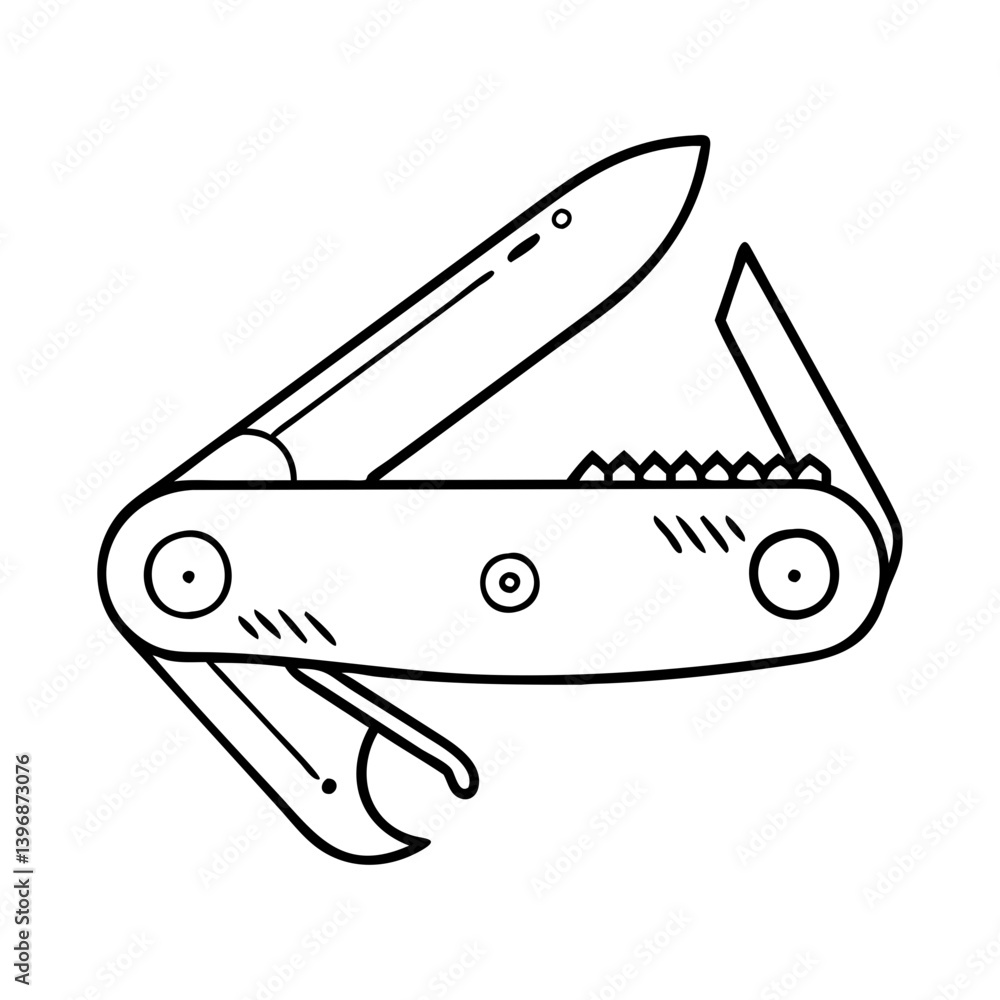 Fototapeta premium pocketknife icon, pocketknife line art - simple line art of pocketknife, perfect for pocketknife logos and icons