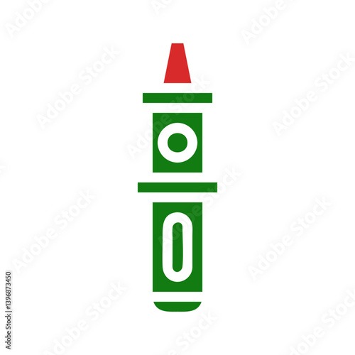 Stylized illustration of a toy building block with distinct color accents