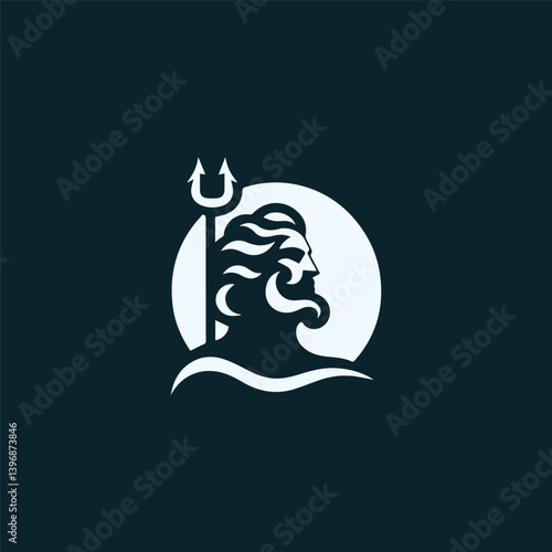 Poseidon god logo