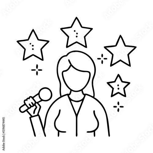popstar icon, popstar line art - simple line art of popstar, perfect for popstar logos and icons