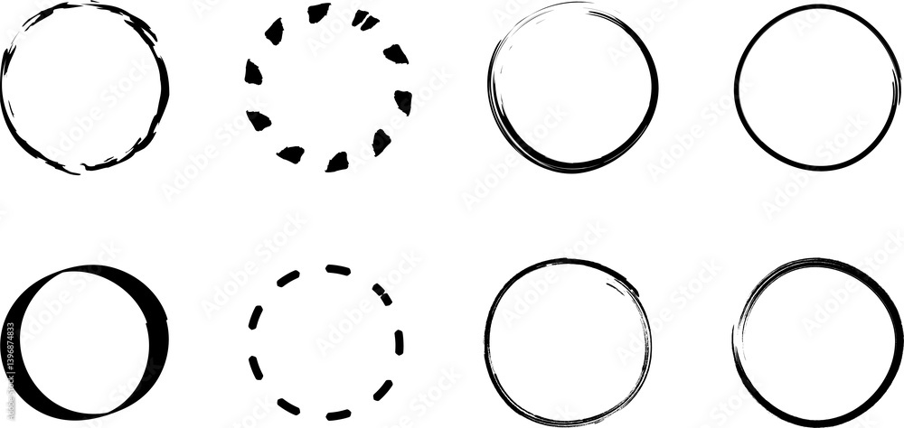 Circle line shapes or border hand drawn illustration Circle line shapes or border hand drawn illustration