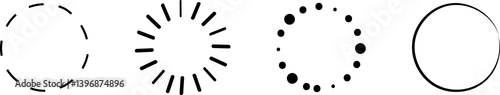 Circle line shapes or border hand drawn illustration