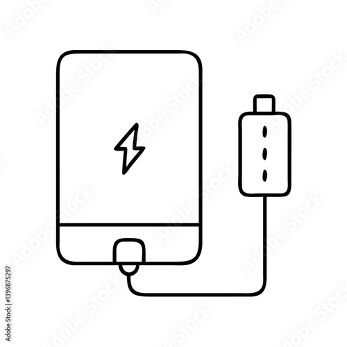 powerbank icon, powerbank line art - simple line art of powerbank, perfect for powerbank logos and icons