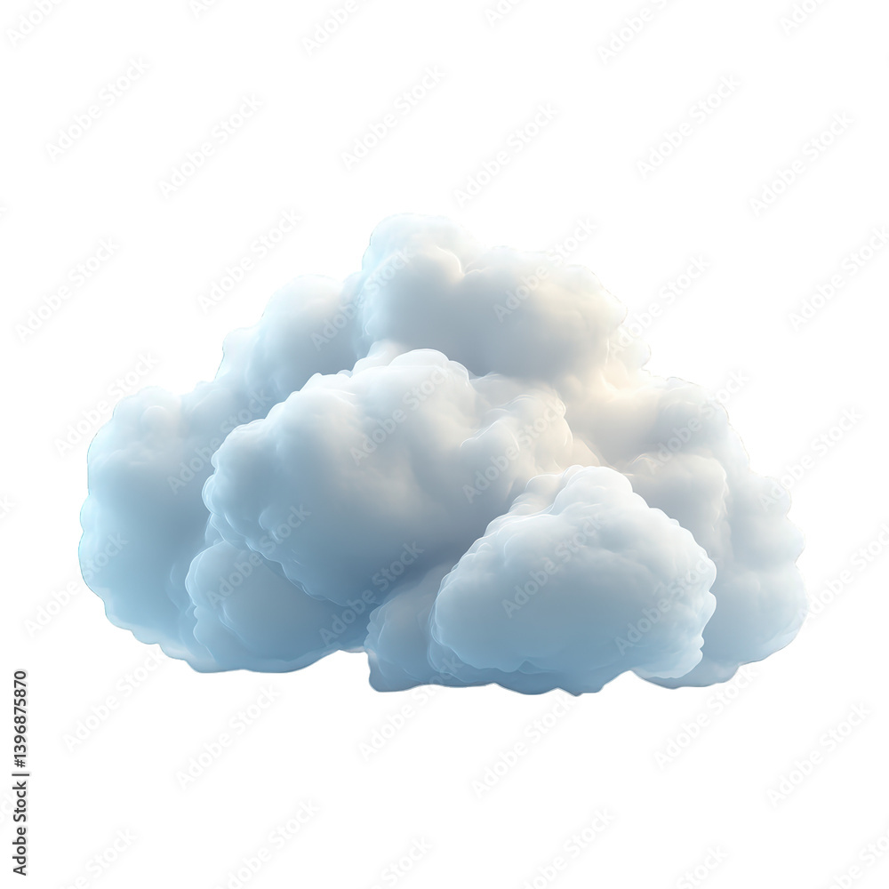Isolated fluffy white cloud with soft edges against a black background Isolated fluffy white cloud with soft edges against a black background