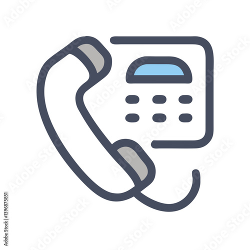 Landline Telephone Representing Voice Communication Icon Design