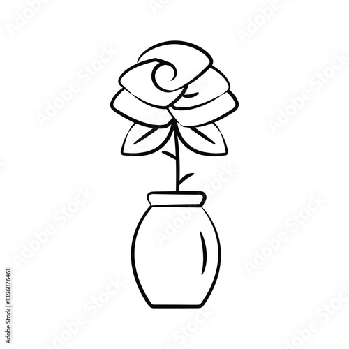 Catch a sight of our handy doodle icon of rose vase