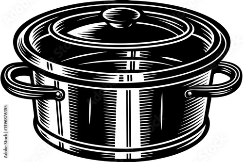 High-quality cooking equipment vector illustration featuring essential kitchen tools and utensils, perfect for culinary-themed designs, restaurant branding, recipe blogs, menus, and food packaging. Th